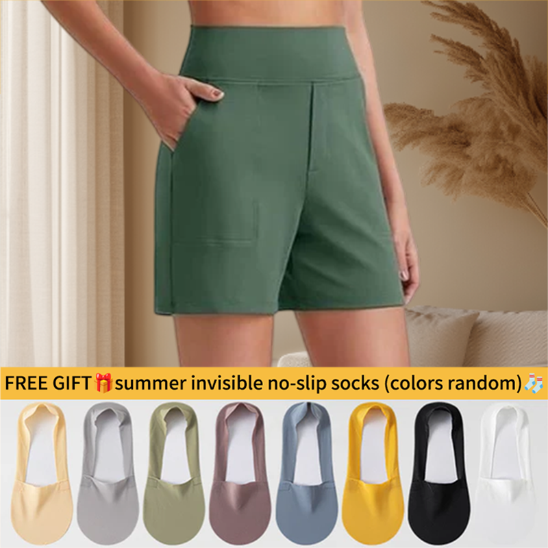 ⏳Last Day Promotion 49% OFF with FREE GIFT🎁✨AuraFit™ Everyday High-Waisted Shorts – Lightweight & Breathable with Functional Pockets 🌿