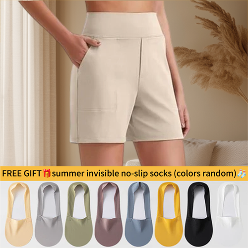 ⏳Last Day Promotion 49% OFF with FREE GIFT🎁✨AuraFit™ Everyday High-Waisted Shorts – Lightweight & Breathable with Functional Pockets 🌿