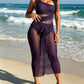 💥Last Day Special Sale 49% OFF👚Vacation One-shoulder Mesh Hollow-out Patchwork Swimsuit and Sarong Skirt Set