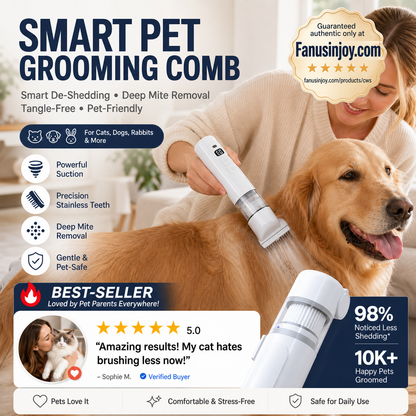 🐕LAST DAY SPECIAL PRICE!!🐱Electric Pet Grooming Comb🐏Keep your furry friends away from mites, fleas and tangled fur！