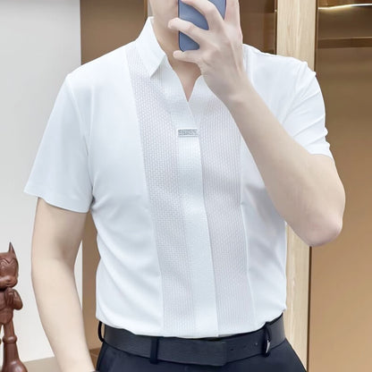 🔥Men's Summer Business Casual Patchwork Shirt