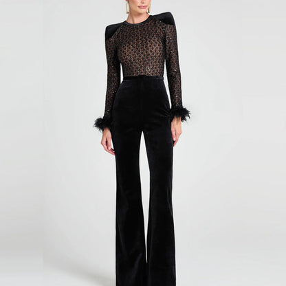 🔥2025 Hot Sale - 49% OFF💃Women’s Belted Flare Jumpsuit with Long Sleeves