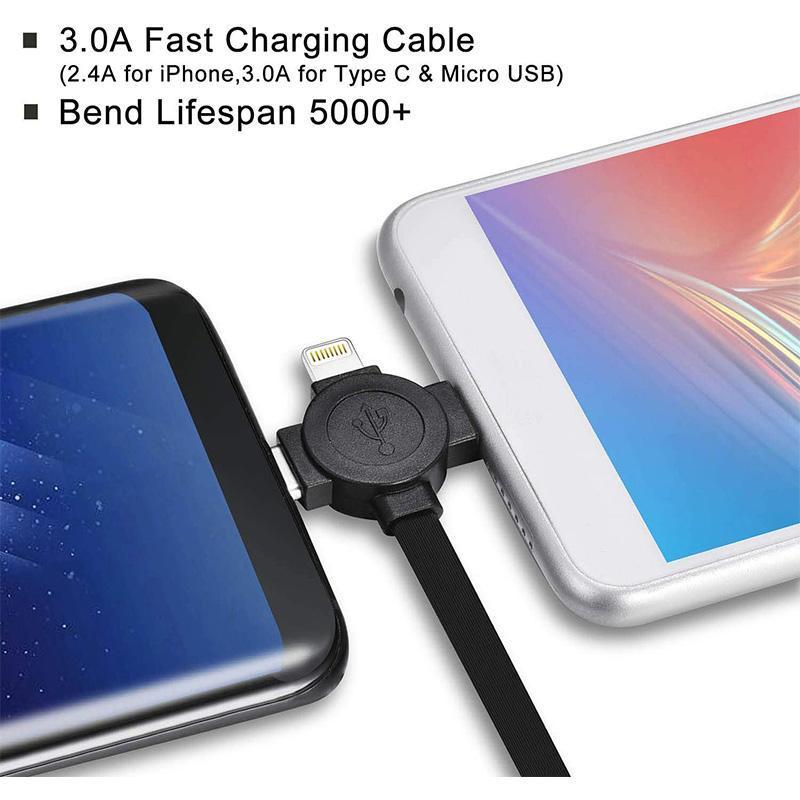 🔥Hot Sale 49% Off🔥3-in-1 (Micro USB+Type-C+Lightning) Data Cable Phone Stand