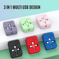 🔥Hot Sale 49% Off🔥3-in-1 (Micro USB+Type-C+Lightning) Data Cable Phone Stand