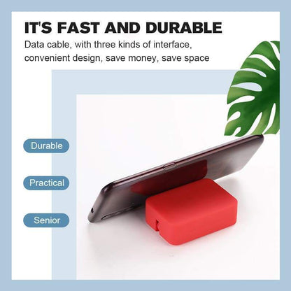 🔥Hot Sale 49% Off🔥3-in-1 (Micro USB+Type-C+Lightning) Data Cable Phone Stand