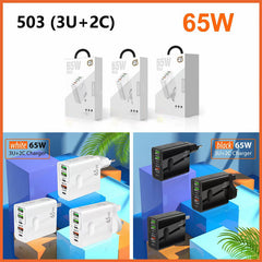 [Practical Gift] 65W Multiple-Ports Fast Charger