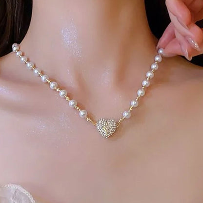 ✨New Arrival ✨💖Valentine's DayHot Sale 60% OFF🎀💎Magnetic Heart Pearl Necklace