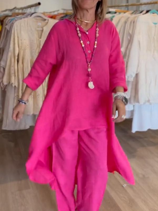 💕Hot Sale 49% OFF🌸 Women's Solid Color Linen Casual Suit