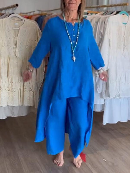 💕Hot Sale 49% OFF🌸 Women's Solid Color Linen Casual Suit