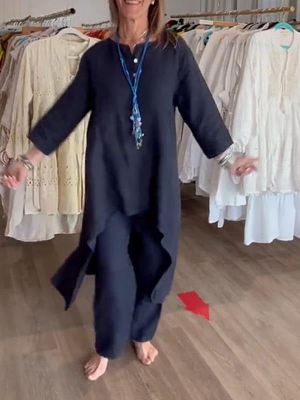 💕Hot Sale 49% OFF🌸 Women's Solid Color Linen Casual Suit