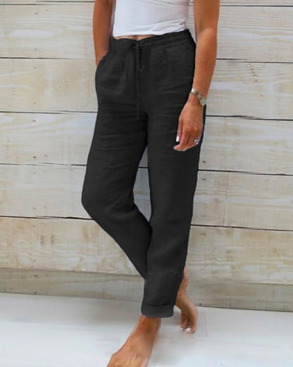 🌸LAST DAY SPECIAL PRICE!!🌸Women's  Elastic Waist Cotton Linen Casual Pants