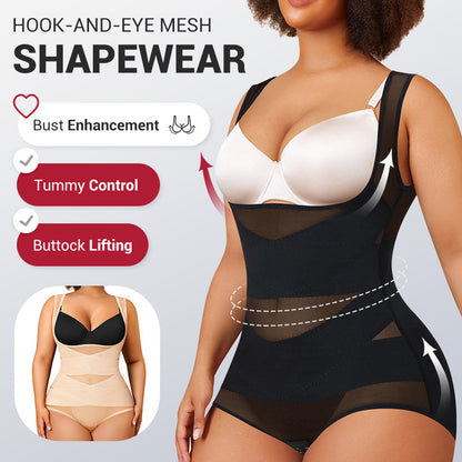 🔥LIMITED SALE 59% OFF!!🔥Hook-and-Eye Mesh Shapewear Bodysuit