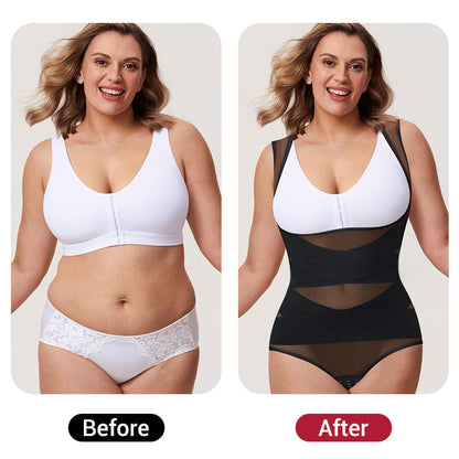 🔥LIMITED SALE 59% OFF!!🔥Hook-and-Eye Mesh Shapewear Bodysuit