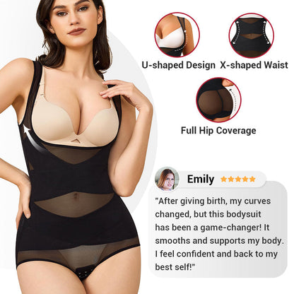 🔥LIMITED SALE 59% OFF!!🔥Hook-and-Eye Mesh Shapewear Bodysuit