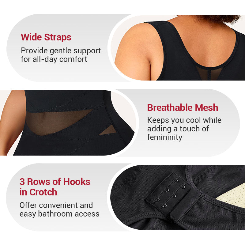 🔥LIMITED SALE 59% OFF!!🔥Hook-and-Eye Mesh Shapewear Bodysuit