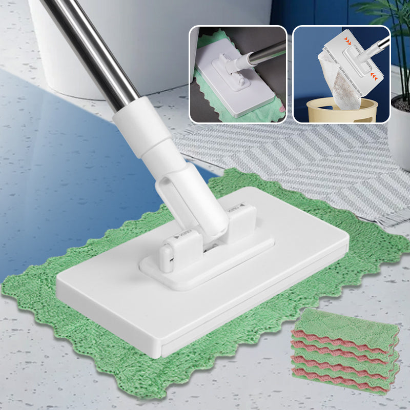 🎁Last Day Promotion 49% OFF🔥🧹Disposable Dust Mop with 4 Reusable Cloths✨Lightweight Floor Dusting Mop For Hardwood Tile Floors