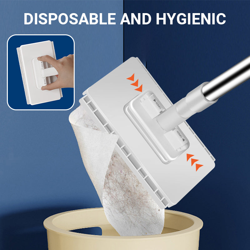 🎁Last Day Promotion 49% OFF🔥🧹Disposable Dust Mop with 4 Reusable Cloths✨Lightweight Floor Dusting Mop For Hardwood Tile Floors