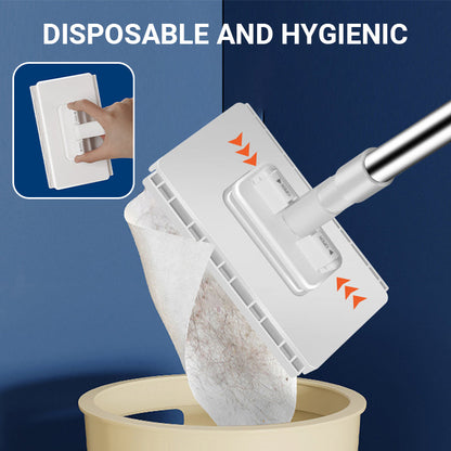 🎁Last Day Promotion 49% OFF🔥🧹Disposable Dust Mop with 4 Reusable Cloths✨Lightweight Floor Dusting Mop For Hardwood Tile Floors