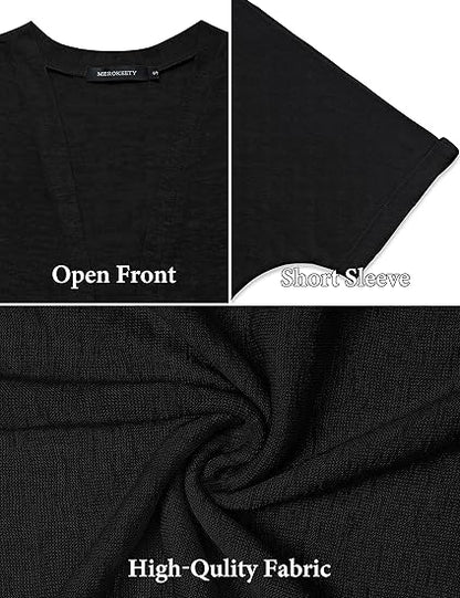 🔥Summer Hot Sale 49％ OFF💝2025 New Stylish Flowy Short Sleeve Cardigan