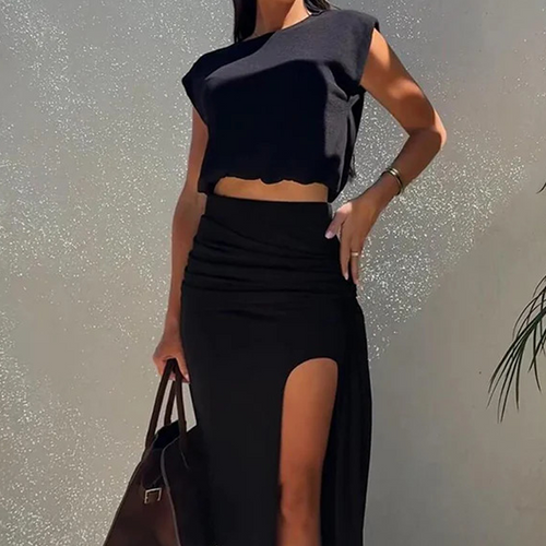 🌸New Arrival 49%OFF💖 Women's Elegant Top & High Slit Skirt Set