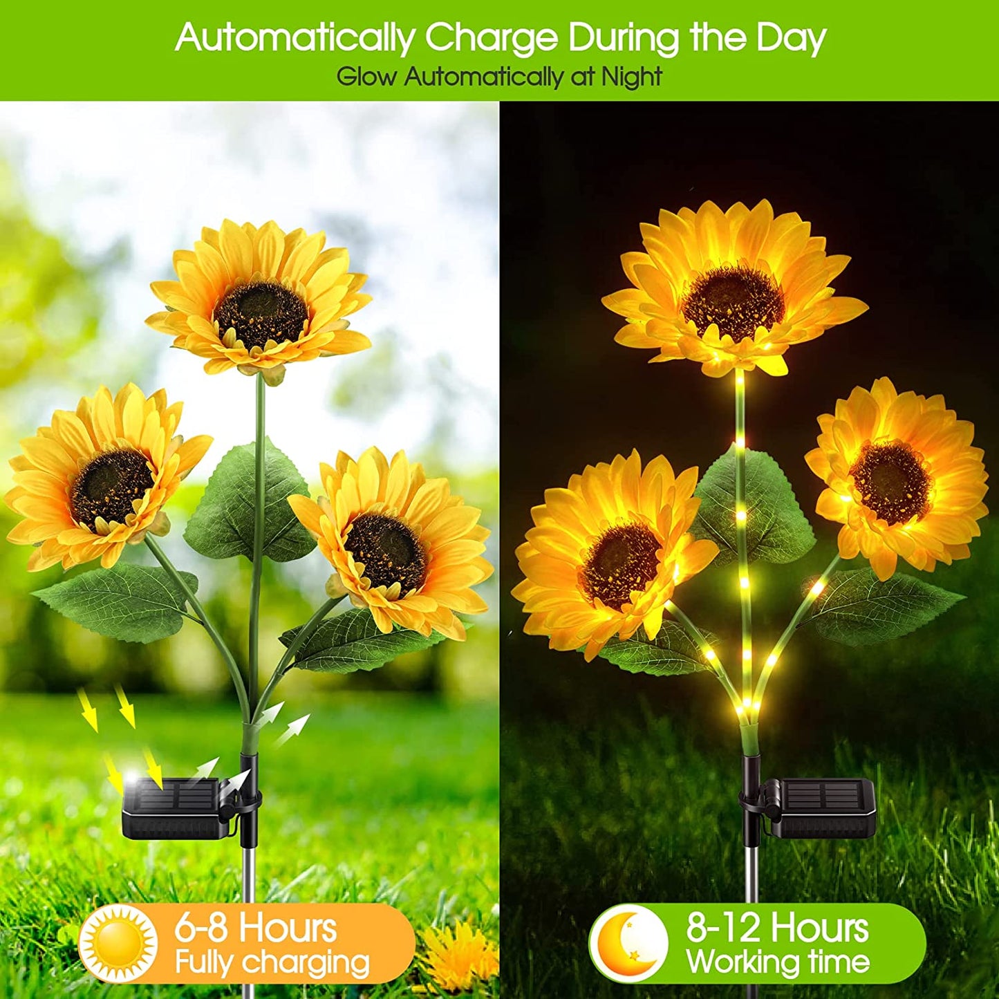 🌻30% OFF FLASH SALE ! Sunflower Solar Lights – Glowing Decor for Garden ✨🌿【Hurry Up】
