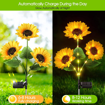 🌻30% OFF FLASH SALE ! Sunflower Solar Lights – Glowing Decor for Garden ✨🌿【Hurry Up】