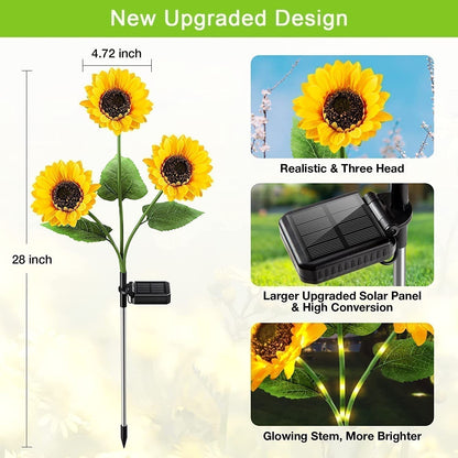 🌻30% OFF FLASH SALE ! Sunflower Solar Lights – Glowing Decor for Garden ✨🌿【Hurry Up】