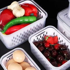 🔥HOT SALE 49% OFF🔥3PCS Fruit Storage Container Set for Fridge with Removable Colander