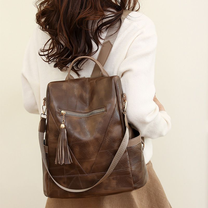 Nice Gift! Casual Soft Leather Shoulder Bag Backpack
