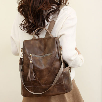 Nice Gift! Casual Soft Leather Shoulder Bag Backpack