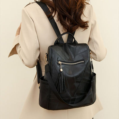 Nice Gift! Casual Soft Leather Shoulder Bag Backpack