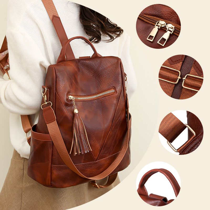 Nice Gift! Casual Soft Leather Shoulder Bag Backpack