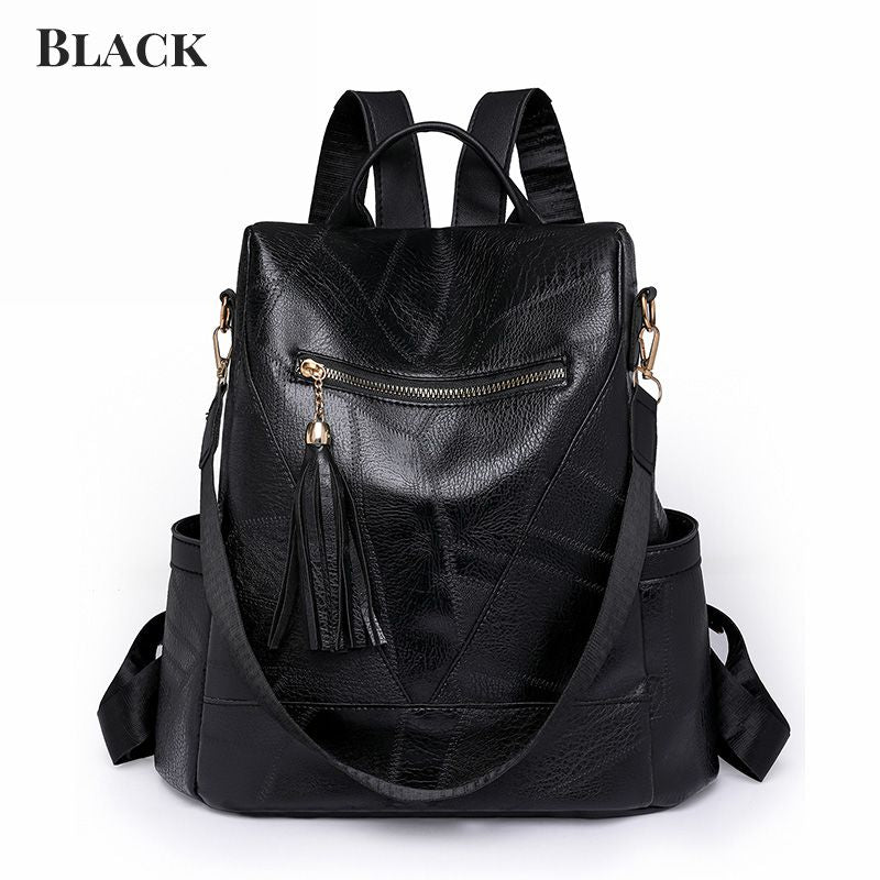 Nice Gift! Casual Soft Leather Shoulder Bag Backpack
