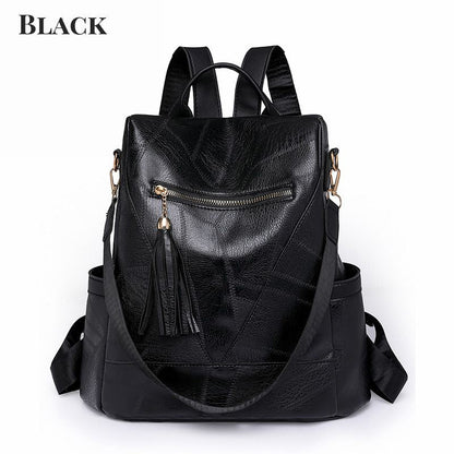 Nice Gift! Casual Soft Leather Shoulder Bag Backpack