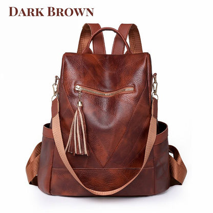 Nice Gift! Casual Soft Leather Shoulder Bag Backpack
