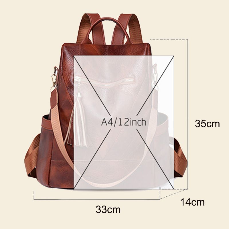 Nice Gift! Casual Soft Leather Shoulder Bag Backpack