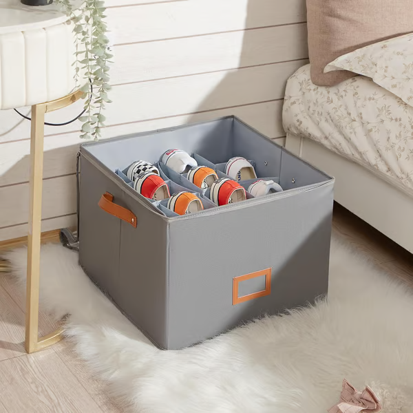 ⏰LIMITED TIME 49% OFF! 👟 Fabric Shoe Organizer Storage Box – Foldable, Large Capacity, Dustproof & Breathable for Closet & Bedroom 🧺✨