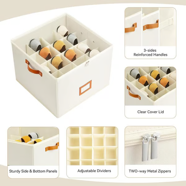 ⏰LIMITED TIME 49% OFF! 👟 Fabric Shoe Organizer Storage Box – Foldable, Large Capacity, Dustproof & Breathable for Closet & Bedroom 🧺✨