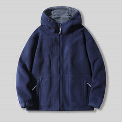 [Best Gift For Him] Men's Double-Faced Faux Fleece Warm Hooded Jacket