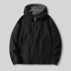 [Best Gift For Him] Men's Double-Faced Faux Fleece Warm Hooded Jacket
