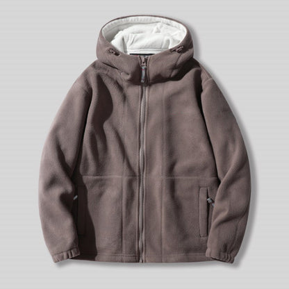 [Best Gift For Him] Men's Double-Faced Faux Fleece Warm Hooded Jacket