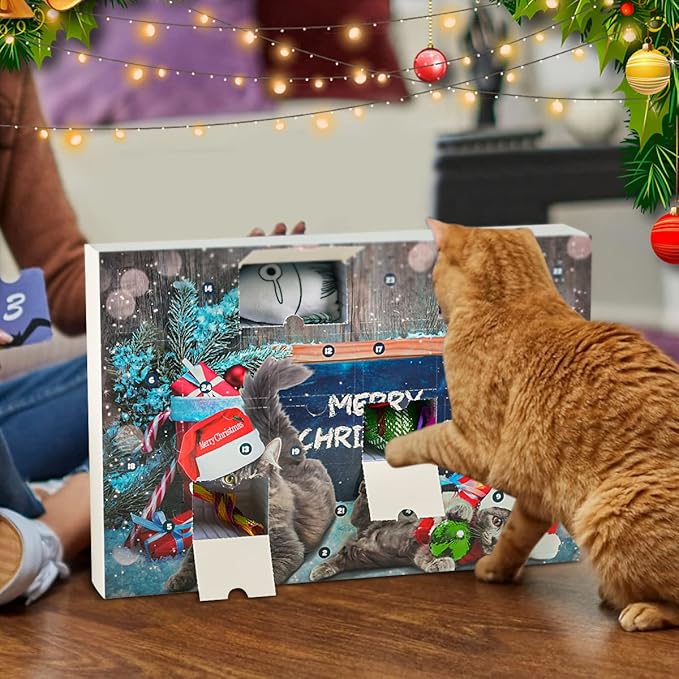 🎁Christmas Sale 49% Off🎄Christmas Countdown Cat & Dog Toys Advent Calendar🐾🥳