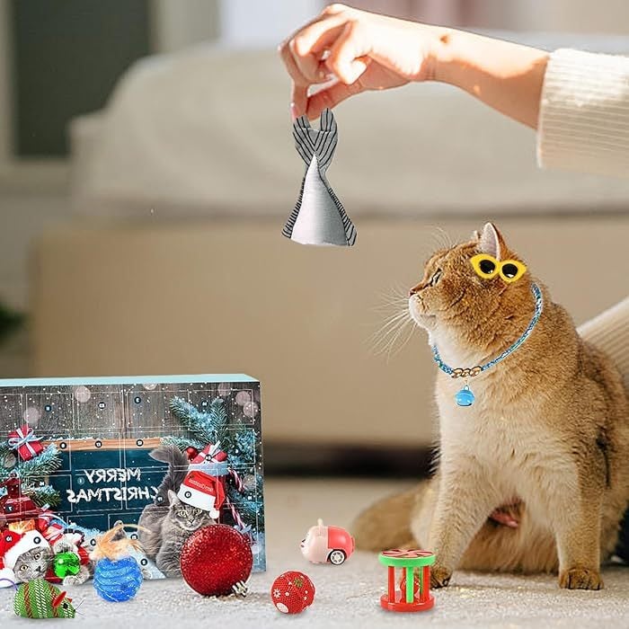 🎁Christmas Sale 49% Off🎄Christmas Countdown Cat & Dog Toys Advent Calendar🐾🥳