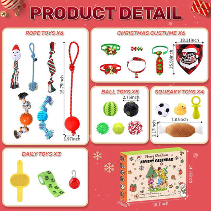 🎁Christmas Sale 49% Off🎄Christmas Countdown Cat & Dog Toys Advent Calendar🐾🥳