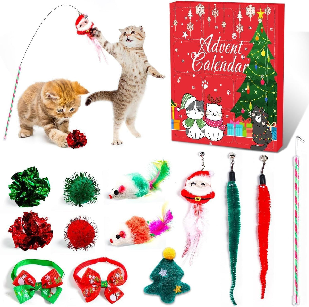 🎁Christmas Sale 49% Off🎄Christmas Countdown Cat & Dog Toys Advent Calendar🐾🥳