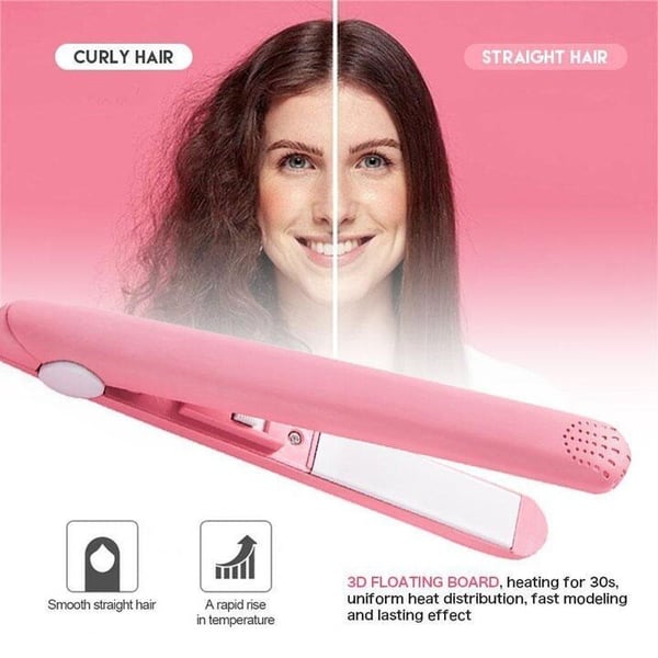 💥Limited time 50% off🔥⚡2-in-1 Mini Curling Wand & Flat Iron Hair Straightener