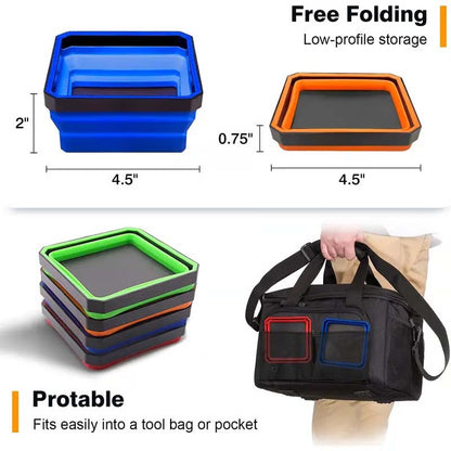 🔥🌟Last Day Promotion 50% OFF🌟🔥Collapsible Silicone Magnetic Parts Tray Set