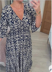 🔥Hot Sale 40% OFF - Free Shipping 💞Bohemian Casual Print V-neck Long Dress