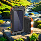⚡Last Day Special Price ￡11.99⚡Portable Solar Power Bank, Solar Powered Charger with Dual LED Flashlights, Power Bank for Travel, Camping