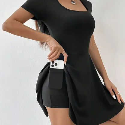 Women's Square Neck A-Line Mini Dress